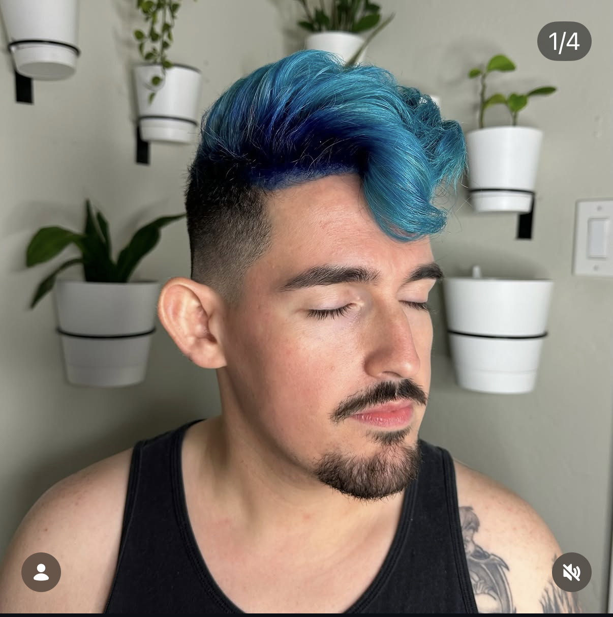 Client vivid blue undercut