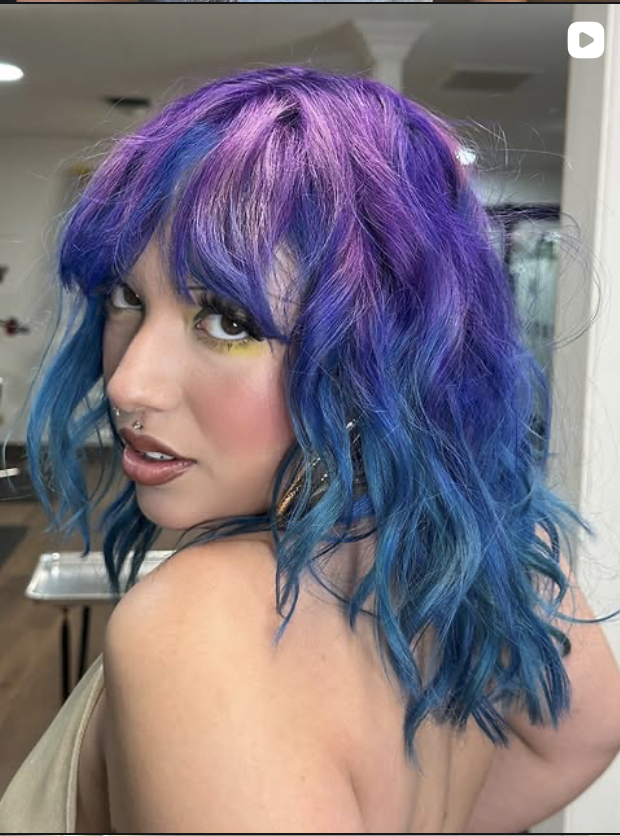 Vivid color transformation — purple to blue